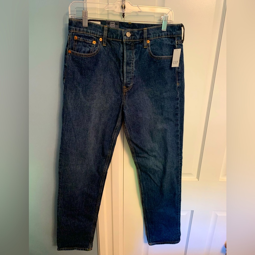 NWT Gap Cheeky Straight Denim Jeans; Hi-Rise, Button Fly, Size 29 / 8 Tall